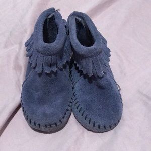 Baby Blue Moccassins size 5